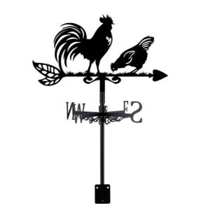 SUPERDANT Gallo veleta de metal animal veleta negro Weather…