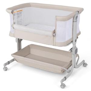 COSTWAY Cuna Colecho, Mini Cuna para Bebe con Altura Ajusta…