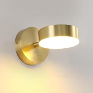 KRUIHAN Luces de pared LED doradas, giratorias de 350°, mod…