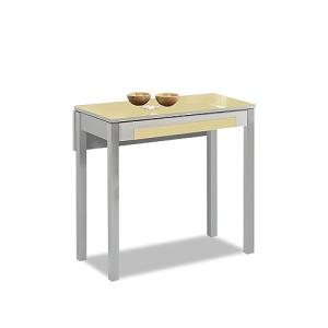 ASTIMESA Mesa de Cocina, Metal, Beig, 90x50cm-extendida 90x…