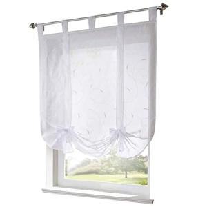 Estor con trabillas, cortina de cocina, transparente, corti…