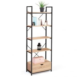 IDMarket - Estantería de 5 niveles con cajón DETROIT diseño…