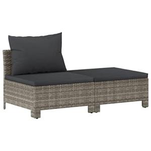 vidaXL Set de Muebles de jardín 2 pzas Cojines ratán sintét…