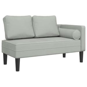 vidaXL Sofá diván con Cojines Terciopelo Gris Claro, Chaise…