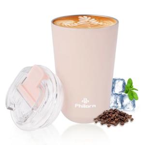 PHILORN Termo Café para Llevar Pequeño, Taza de Café de Ace…