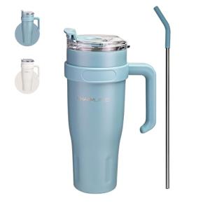 Charmline 1200ML Taza de Viaje,Vaso Térmico con Asa y Pajit…