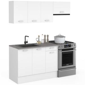 IDMarket - Cocina completa 180 cm sutil con encimera 5 elem…