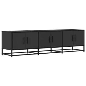 vidaXL Mueble de TV Madera de ingeniería y Metal Negro 150x…