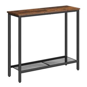 Mesa consola minimalista de hierro, tablero de partículas r…