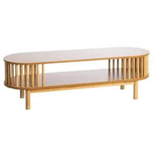 LOLAhome Mesa de Centro Ovalada de Varillas de bambú y MDF…