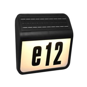 Lámpara solar con número de casa, luz cálida, IP65, resiste…