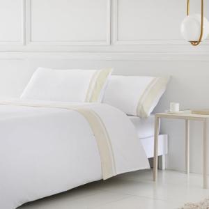 Funda nordica NOIA Saten DE 300 Hilos Blanco - Beige Cama d…