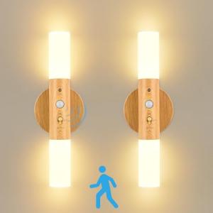 GuKKK 2 Pcs Luz de pared de Madera, Luz de Pared de Interio…