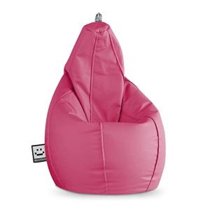 HAPPERS Puff Salón Pera Polipiel Interior Fucsia XL