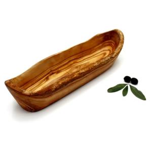 DAGDEG Frutero de madera de olivo natural, hecho a mano, rú…