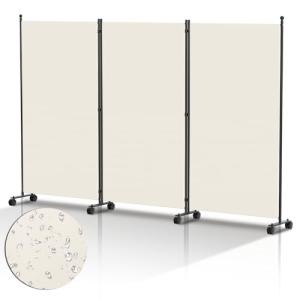 Ansobea Biombo biombo con ruedas, divisor plegable de 3 pie…