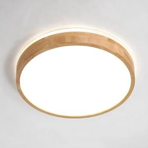 YYUTLUO Lámpara techo LED madera, lámpara de madera natural…