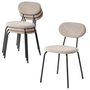 BenyLed Juego de 4 Sillas de Comedor de Terciopelo Tapizada…