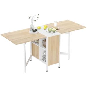 HOMCOM Mesa de Comedor Plegable, Mesa de Cocina Plegable co…