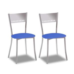 ASTIMESA SCOBAZ Dos sillas de Cocina, Metal, Azul, Altura d…