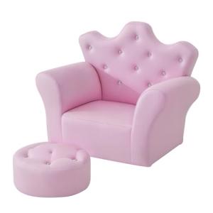 HOMCOM Sofá para Niños con Reposapiés Sillón Infantil Decor…