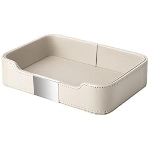 SANZIE Bandeja de cuero de lujo para almacenamiento de escr…