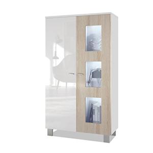 Vladon Vitrina Denjo, Cristalera con 2 Puertas y 3 Estantes…
