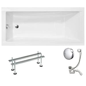 VBChome Bañera acrílica 130 x 70 cm, color blanco, rectangu…