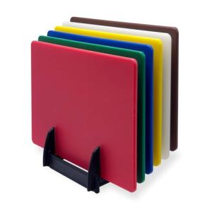 HENDI Juego de 6 tablas de cortar HACCP con soporte, lisas,…