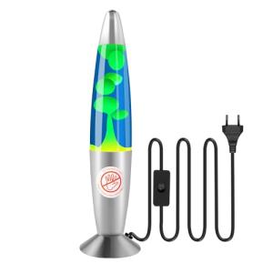 Ajacxet lámpara de lava azul y amarilla 34 cm – retro decor…