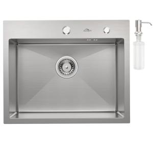 Auralum Fregadero Cocina 55x45 cm, Fregadero Inox con Dispe…