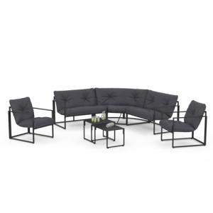 IDMarket Nairobi - Salón de jardín bajo (8 plazas), color g…