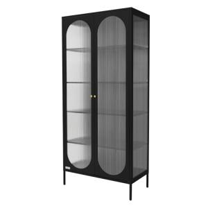ML-Design Vitrina de Salón 85x175x40 cm Negra, Armario de A…