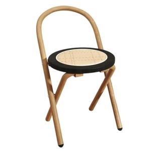 Taburete de Bar Plegable Portátil con Respaldo, Silla Redon…