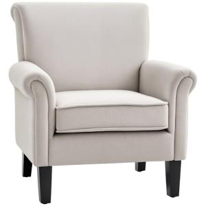 HOMCOM Butaca de Salón Tapizada en Tela Sillón Relax con Re…