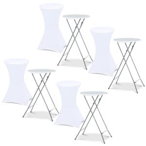 IDMarket - Juego de 4 mesas altas plegables de 105 cm y 4 f…