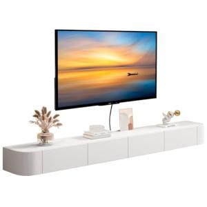 MWIDCIEW Mueble TV Suspendido Premontado Moderno Blanco Mue…