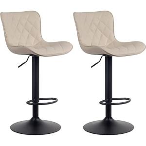 CLP Juego De 2 Taburetes De Bar Emma En Terciopelo, Tela o…