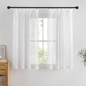 PONY DANCE Cortinas Cortos para Riel con Ganchos Cortinas D…