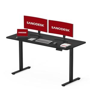 SANODESK 120 x 60 cm Escritorio Elevable Eléctrico con Tabl…