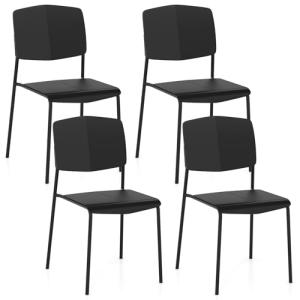 Giantex Juego de 4 Sillas de Comedor Apilables, Sillas de C…
