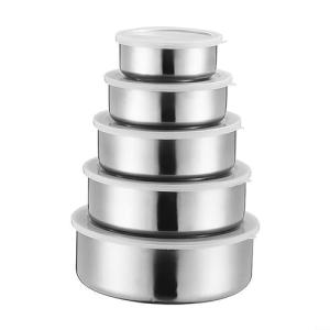 Recipientes redondos de metal reutilizables para alimentos,…