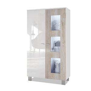 Vladon Vitrina Denjo, Cristalera con 2 Puertas y 3 Estantes…