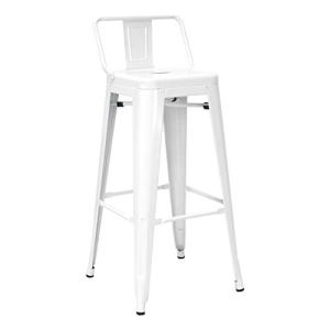 Vaukura Taburete Alto con Respaldo Oliix Brillo (Blanco)
