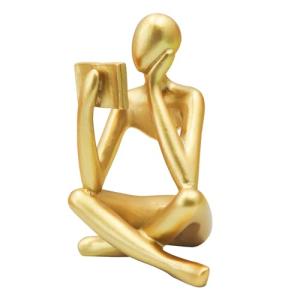 Dnoifne Estatuilla de Mujer Leyendo en Oro, Escultura del P…