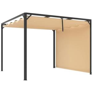 Outsunny Pérgola de Aluminio con Techo Retráctil Pérgola 3x…