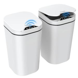 Kssvzz Papelera Baño con Tapa - 2 x 10L de Capacidad, Cubo…