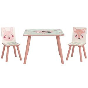 ZONEKIZ Mesa y Sillas Infantiles de 3 Piezas Mesa Infantil…