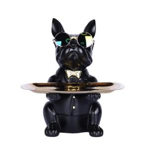 suruim Resina Bulldog Escritorio Bandeja de Almacenamiento…