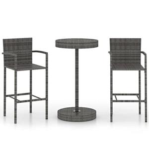 vidaXL Conjunto de Bar para Jardín 3 Piezas Mesa Silla Asie…